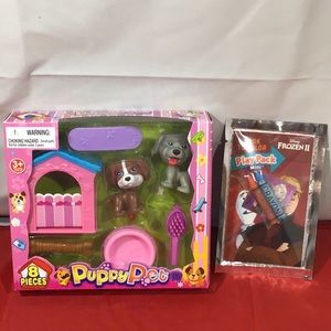 8 pc puppy set & frozen color book